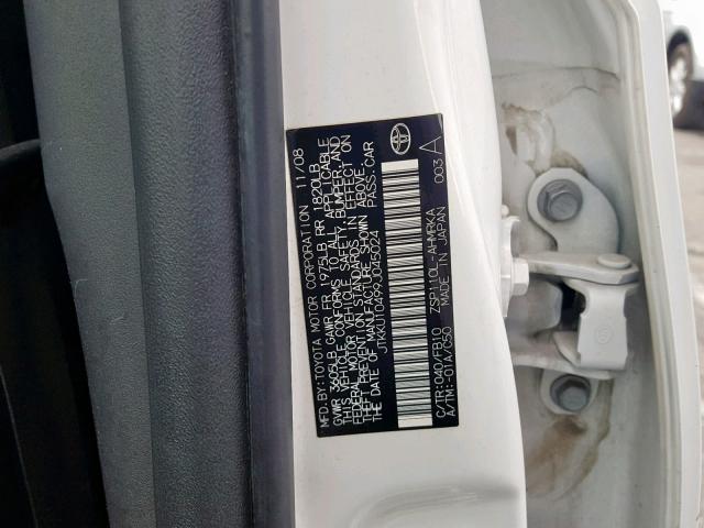 JTKKU10499J045024 - 2009 TOYOTA SCION XB 白色 照片 10