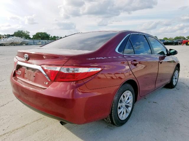 4T1BF1FK5HU768966 - 2017 TOYOTA CAMRY LE RED photo 4