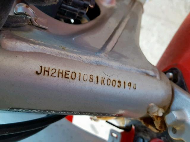 JH2HE01081K003194 - 2001 HONDA XR80 R RED photo 10