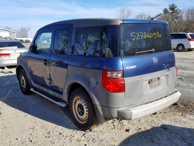 5J6YH28203L008304 - 2003 HONDA ELEMENT DX BLUE photo 3