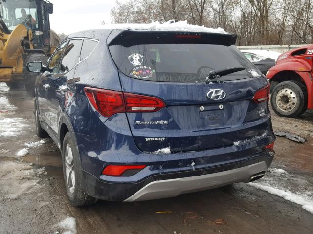 5XYZTDLB2HG483242 - 2017 HYUNDAI SANTA FE S BLUE photo 3