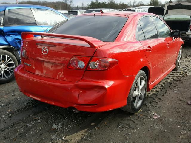 1YVFP84D245N60381 - 2004 MAZDA 6 S RED photo 4