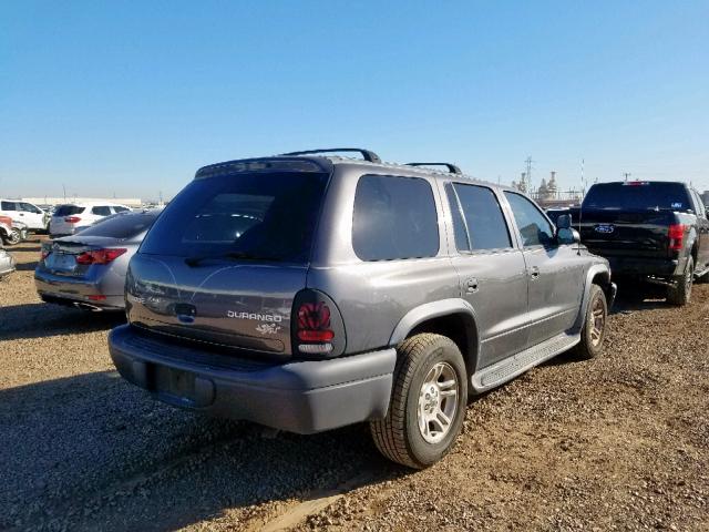 1D4HR38NX3F503727 - 2003 DODGE DURANGO SP GRAY photo 4