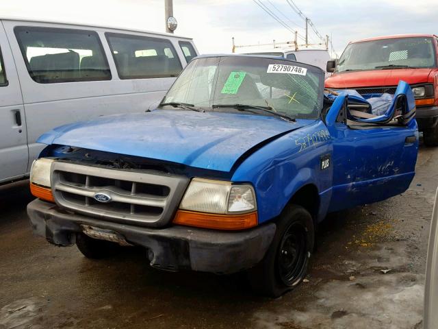 1FTYR10C1XUB21518 - 1999 FORD RANGER BLUE photo 2