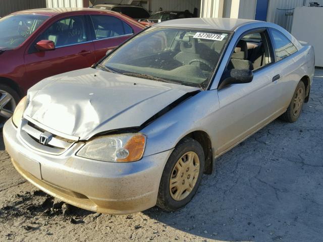 1HGEM21262L105358 - 2002 HONDA CIVIC DX SILVER photo 2