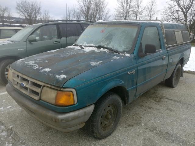 1FTCR10A1PPA60758 - 1993 FORD RANGER GREEN photo 2