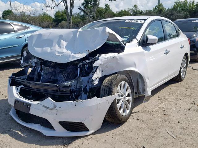 3N1AB7AP5KY354398 - 2019 NISSAN SENTRA S WHITE photo 2