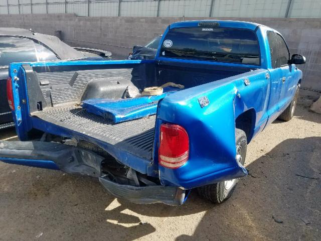 1B7FL22P71S222399 - 2001 DODGE DAKOTA BLUE photo 4