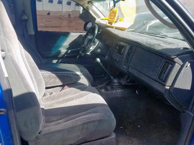 1B7FL22P71S222399 - 2001 DODGE DAKOTA BLUE photo 5