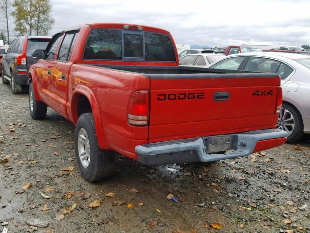 1B7HG38N32S645930 - 2002 DODGE DAKOTA QUA RED photo 3