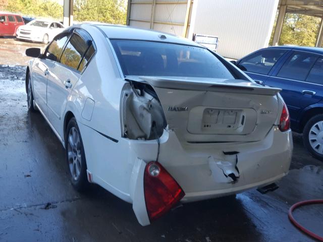 1N4BA41E38C811637 - 2008 NISSAN MAXIMA SE WHITE photo 3