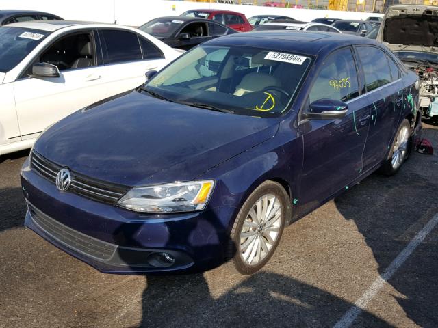 3VWLZ7AJ6BM074541 - 2011 VOLKSWAGEN JETTA SEL BLUE photo 2