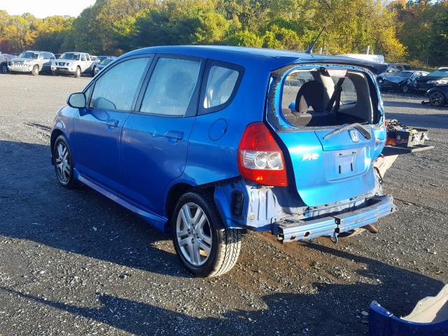 JHMGD38687S028932 - 2007 HONDA FIT S 蓝色 照片 3