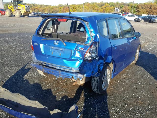 JHMGD38687S028932 - 2007 HONDA FIT S BLUE photo 4