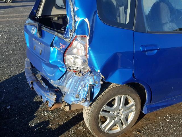 JHMGD38687S028932 - 2007 HONDA FIT S BLUE photo 9