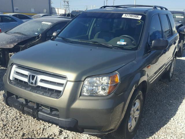 5FNYF28187B026304 - 2007 HONDA PILOT LX GREEN photo 2