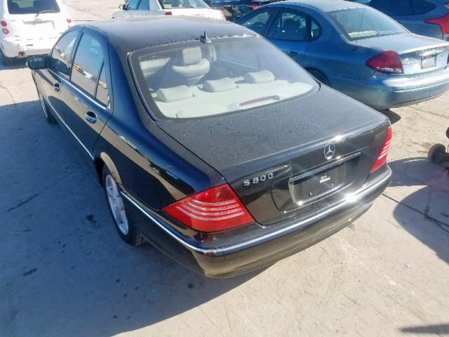 WDBNG75J45A443182 - 2005 MERCEDES-BENZ S 500 BLACK photo 3