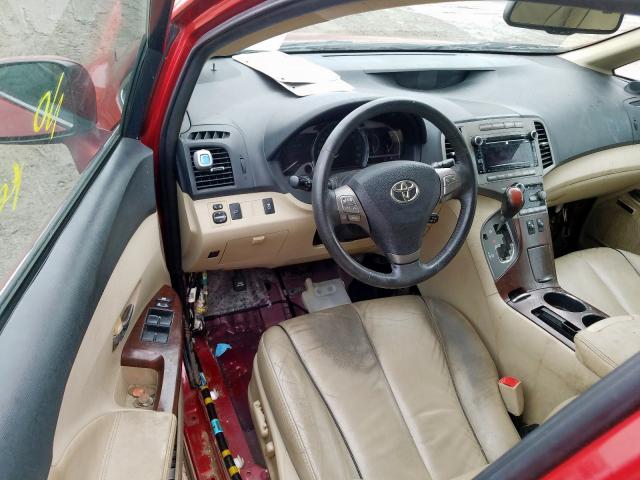 4T3ZK3BB7AU025508 - 2010 TOYOTA VENZA RED photo 9
