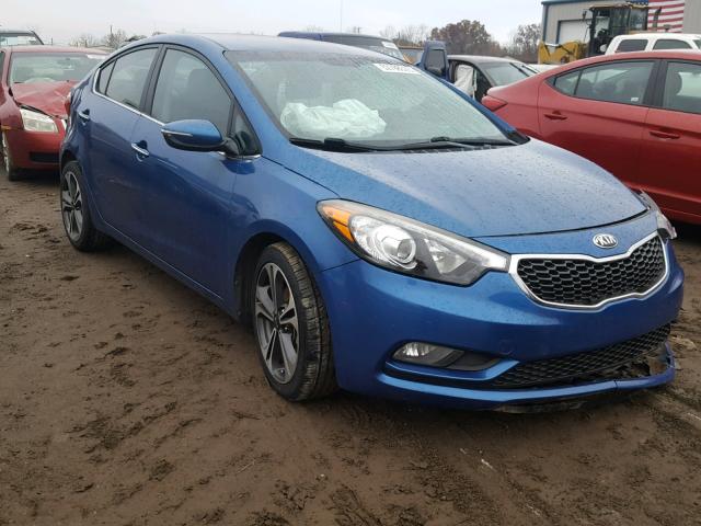 KNAFX4A8XE5083008 - 2014 KIA FORTE EX BLUE photo 1