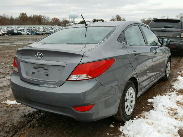 KMHCT4AE0GU104377 - 2016 HYUNDAI ACCENT SE GRAY photo 4