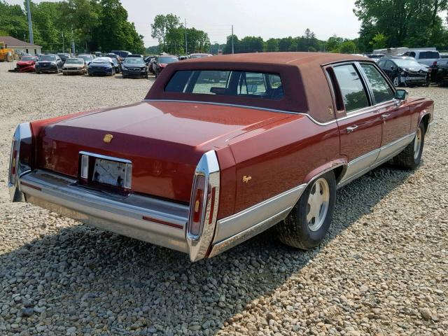 1G6DW5473NR711377 - 1992 CADILLAC BROUGHAM MAROON photo 4