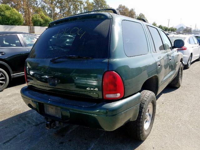 1B4HS28Y3WF131610 - 1998 DODGE DURANGO GREEN photo 4