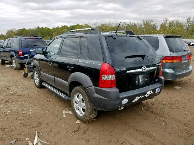 KM8JN72D08U879126 - 2008 HYUNDAI TUCSON SE BLACK photo 3