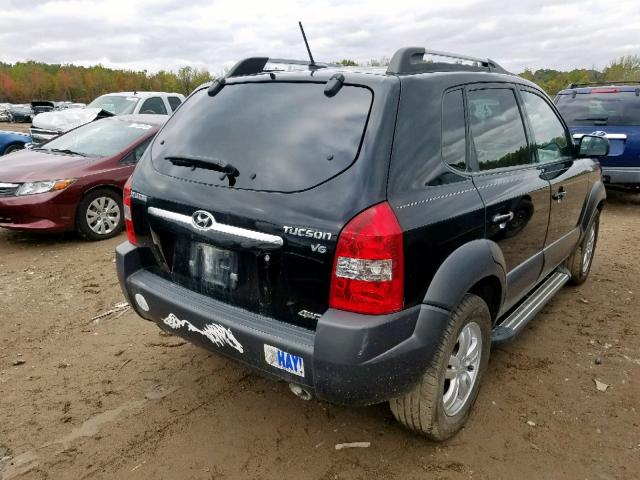 KM8JN72D08U879126 - 2008 HYUNDAI TUCSON SE BLACK photo 4