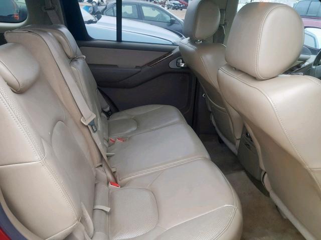 5N1AR18U15C738527 - 2005 NISSAN PATHFINDER Qırmızı foto 6