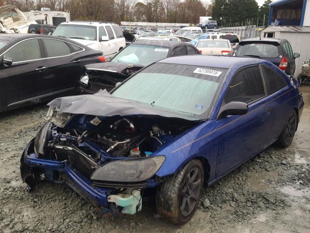 1HGEM22355L051823 - 2005 HONDA CIVIC DX V BLUE photo 2