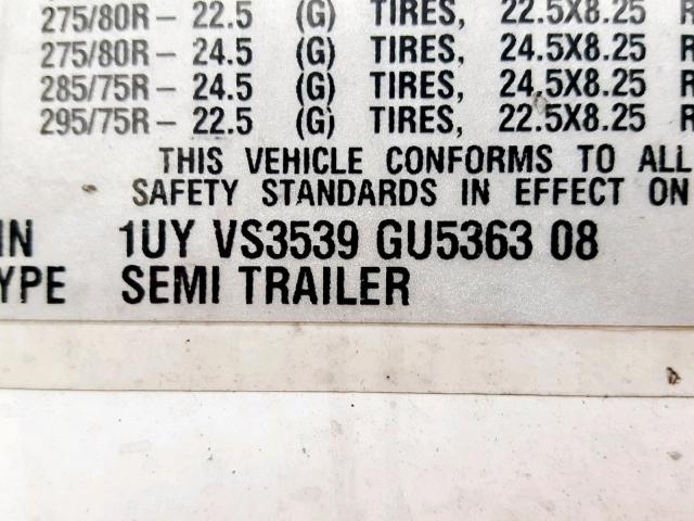 1UYVS3539GU536308 - 2015 UTILITY SEMI TRAIL WHITE photo 10