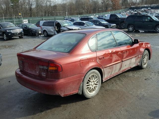 4S3BE625647209326 - 2004 SUBARU LEGACY L S RED photo 4