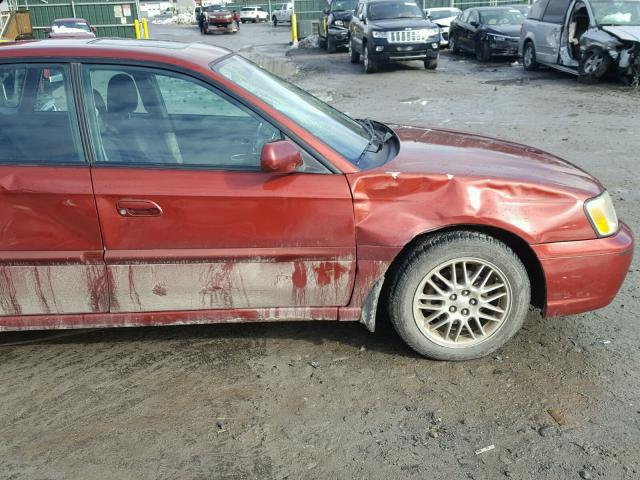 4S3BE625647209326 - 2004 SUBARU LEGACY L S RED photo 9