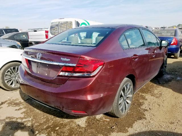 19XFB2F96EE050468 - 2014 HONDA CIVIC EXL 栗色 照片 4