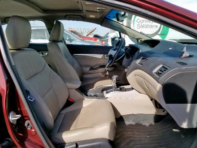 19XFB2F96EE050468 - 2014 HONDA CIVIC EXL 栗色 照片 5