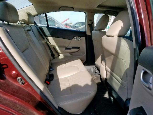 19XFB2F96EE050468 - 2014 HONDA CIVIC EXL 栗色 照片 6
