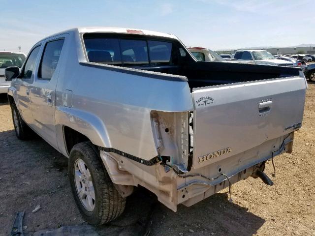 2HJYK16476H541396 - 2006 HONDA RIDGELINE SILVER photo 3