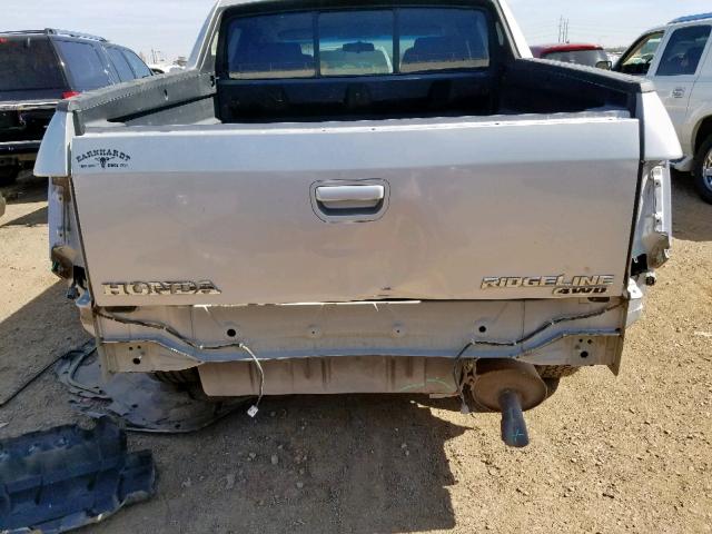 2HJYK16476H541396 - 2006 HONDA RIDGELINE SILVER photo 9