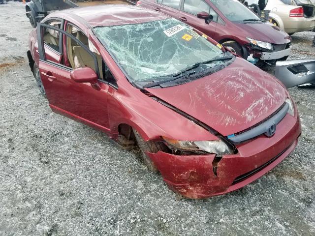 1HGFA16538L112125 - 2008 HONDA CIVIC LX BURGUNDY photo 1