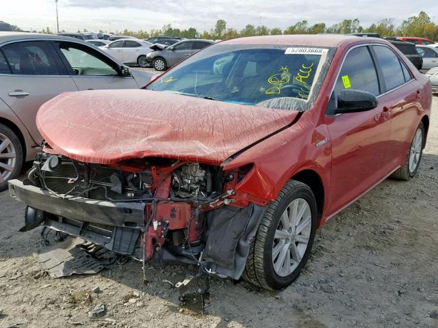 4T1BD1FK2CU024627 - 2012 TOYOTA CAMRY HYBR RED photo 2