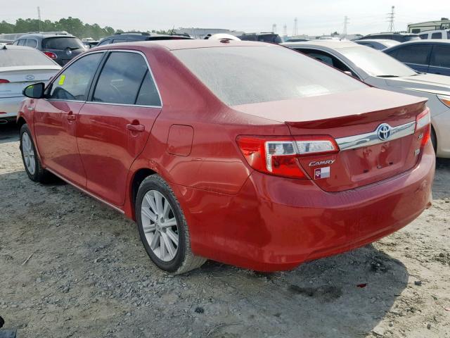 4T1BD1FK2CU024627 - 2012 TOYOTA CAMRY HYBR RED photo 3