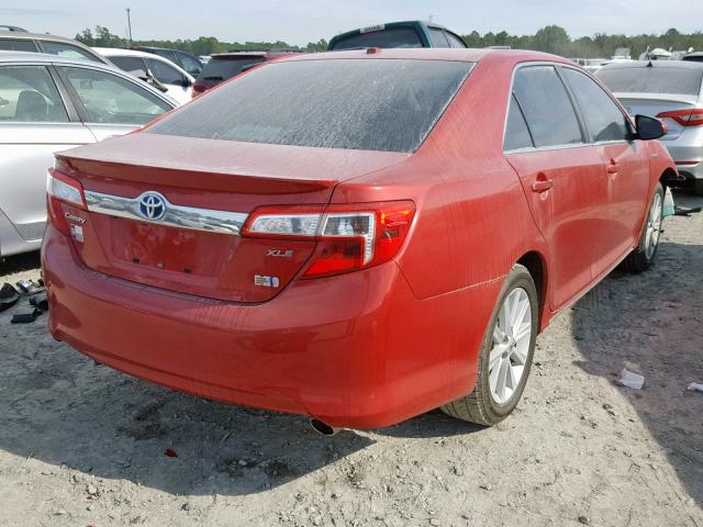 4T1BD1FK2CU024627 - 2012 TOYOTA CAMRY HYBR RED photo 4