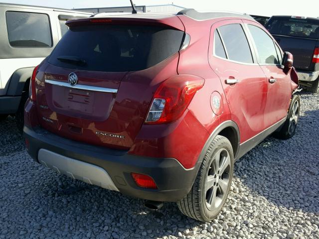 KL4CJCSBXEB622475 - 2014 BUICK ENCORE RED photo 4