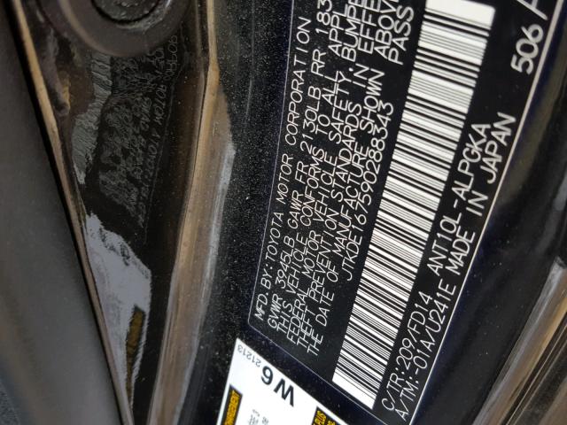 JTKDE167590288343 - 2009 TOYOTA SCION TC 黑色 照片 10