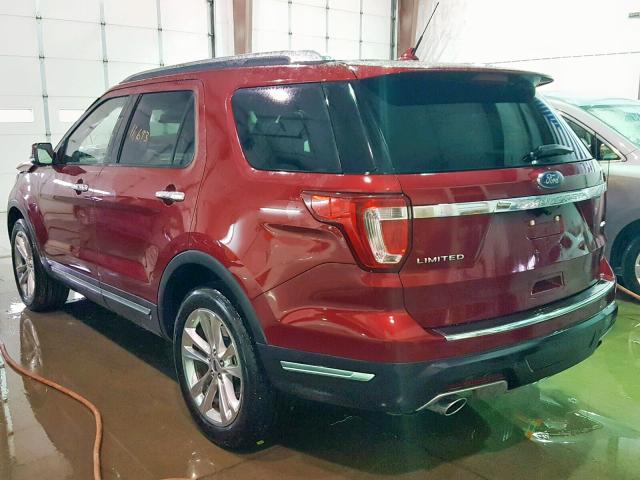 1FM5K8F81JGB89239 - 2018 FORD EXPLORER L RED photo 3