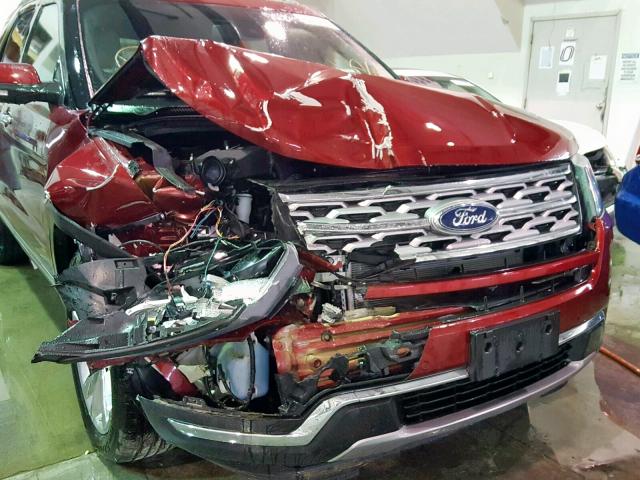 1FM5K8F81JGB89239 - 2018 FORD EXPLORER L RED photo 9