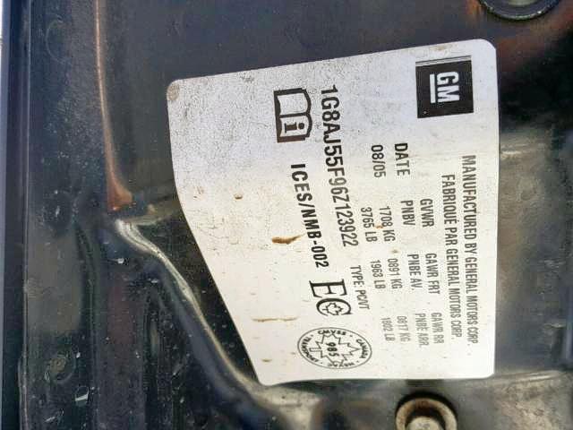 1G8AJ55F96Z123922 - 2006 SATURN ION LEVEL GRAY photo 10