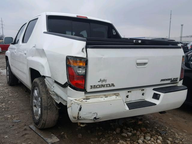 2HJYK16556H512097 - 2006 HONDA RIDGELINE WHITE photo 3