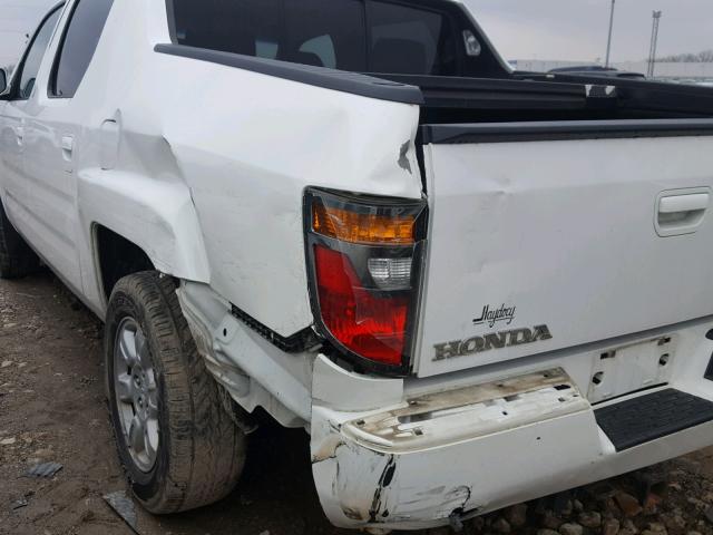 2HJYK16556H512097 - 2006 HONDA RIDGELINE WHITE photo 9