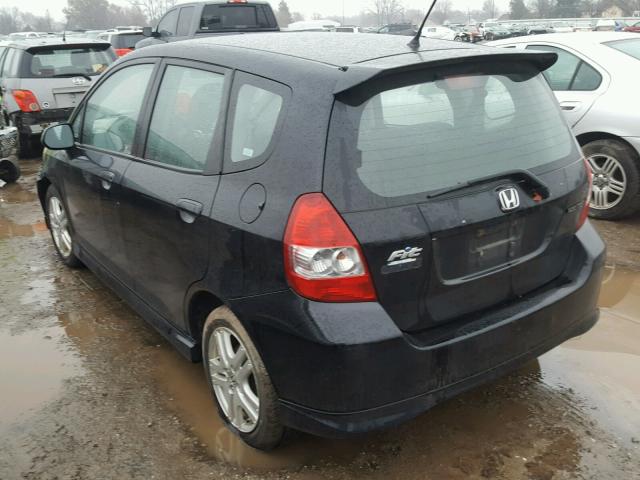 JHMGD37648S008874 - 2008 HONDA FIT SPORT BLACK photo 3